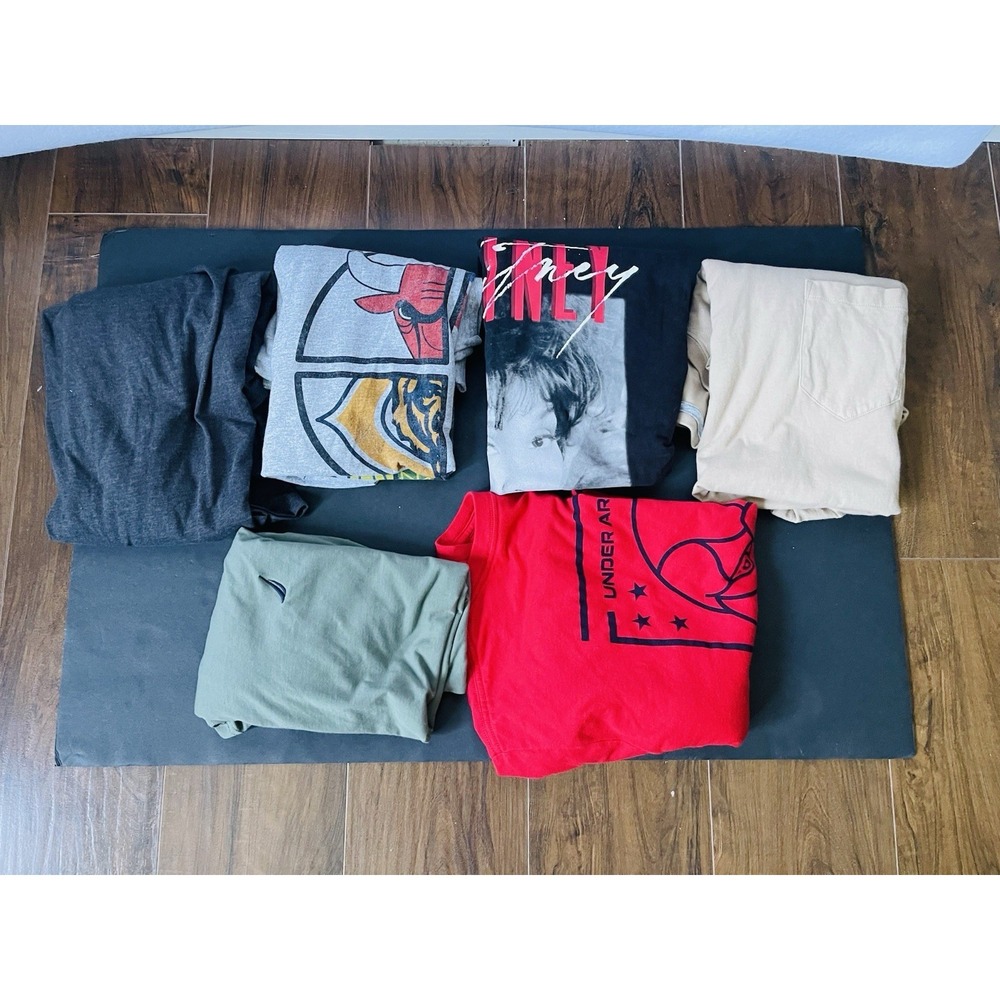 Men's Bundle, 6 Shirts XL ,Short Sleeve Some W Front Pocket See Pics Mxd Brands